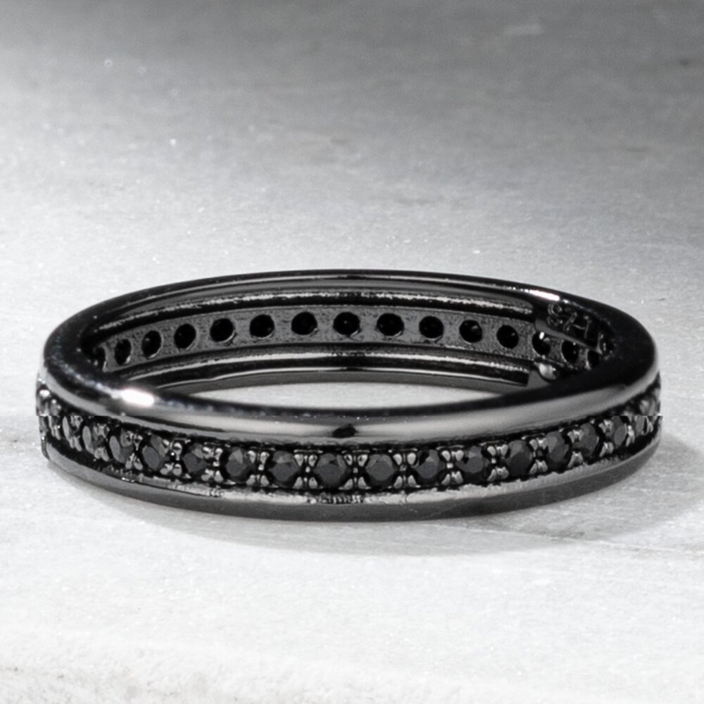 Black Eternity Stackable Stackable Band - Charmed Aroma Onyx Collection